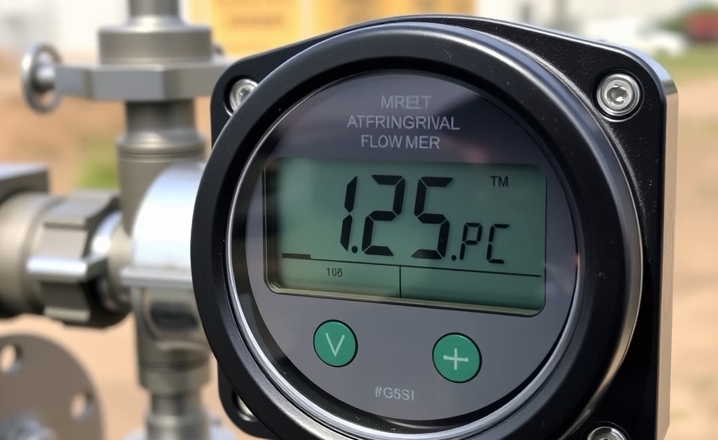 Industrial flow meter sensor with precision digital display
